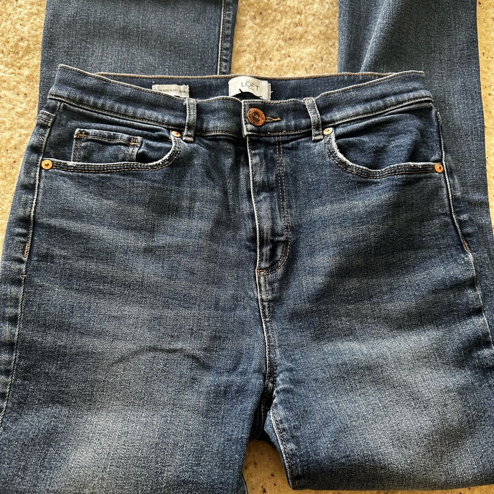 LOFT Dark Blue Ankle & Cropped Jeans - Picture 3 of 5